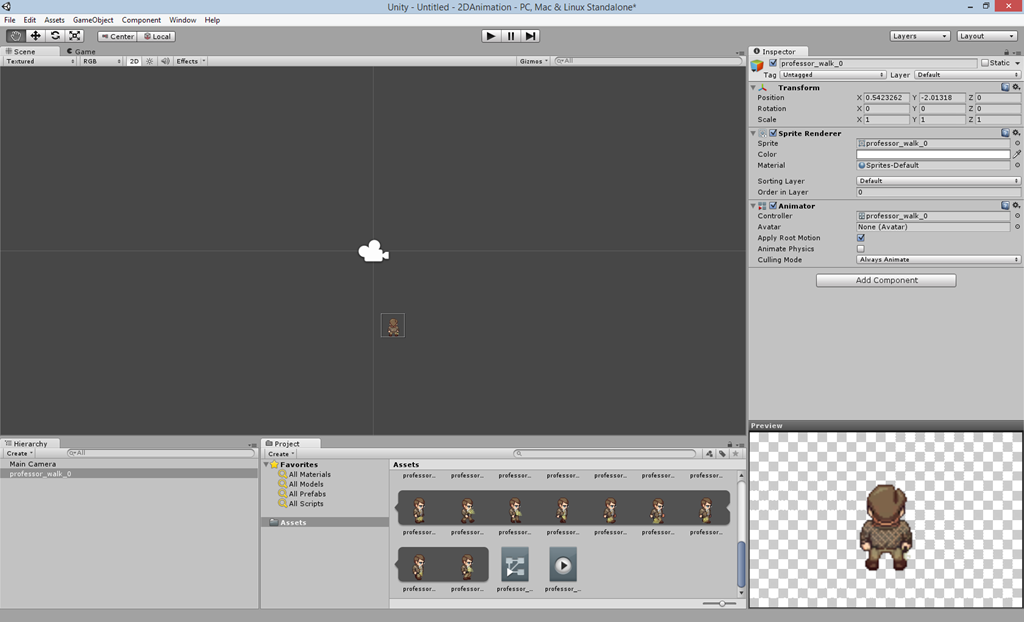 Creating 2D animated sprites using Unity  by Michael . Cummings